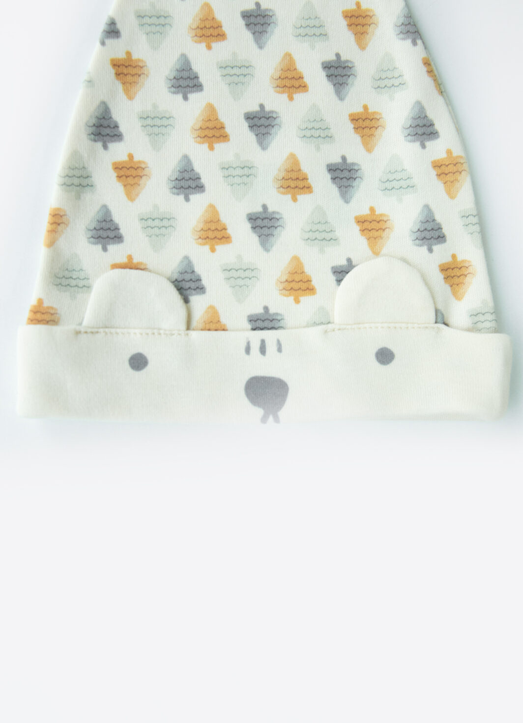 Cappello 100% cotone organico per bambini con fantasia "orso"