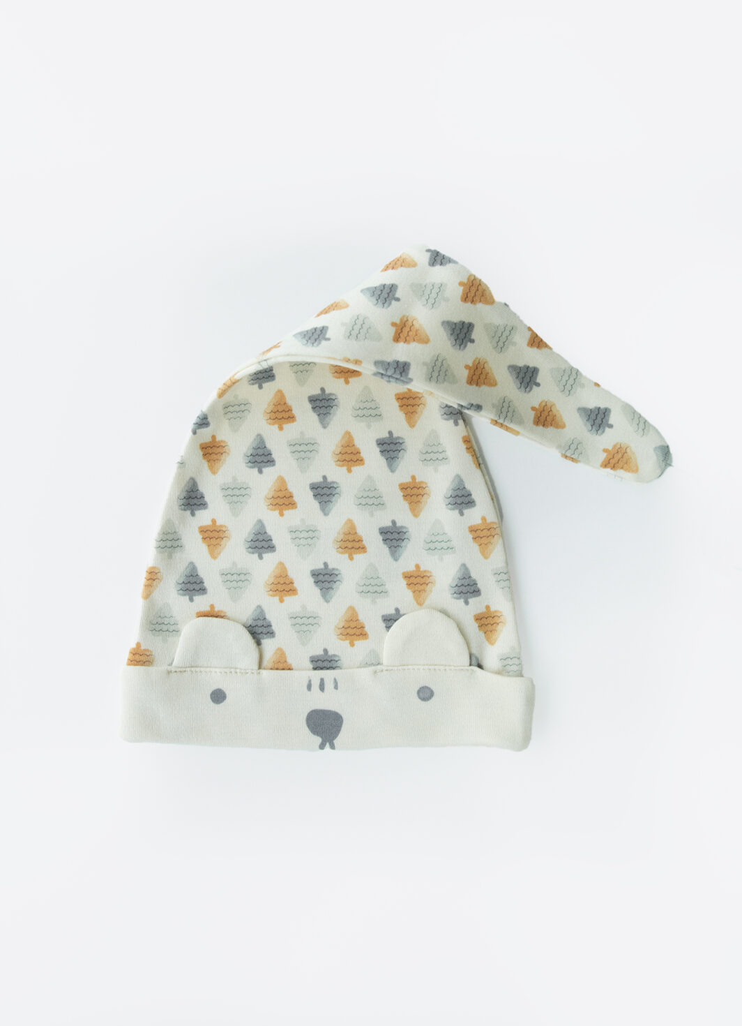 Cappello 100% cotone organico per bambini con fantasia "orso"